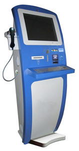 H3 Payment kiosk with metal keyboard, handset, cash validator, coin acceptor, card reader 